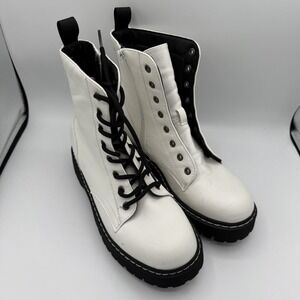 Combat Boots Shoes Women's 8.5 Chunky Platform Lace-Up Grunge Gothcore Punk Moto